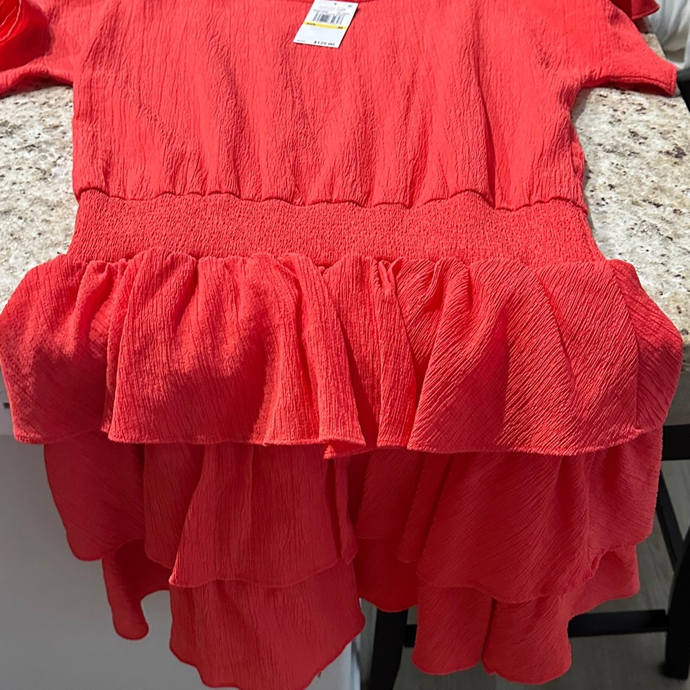 Michael Kors Vibrant Red Ruffle Dress